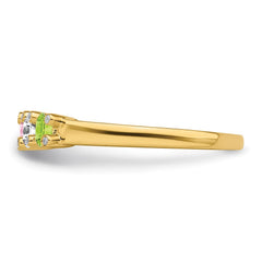 14K Family Jewelry Synthetic Stone & Diamond Set Ring - 15
