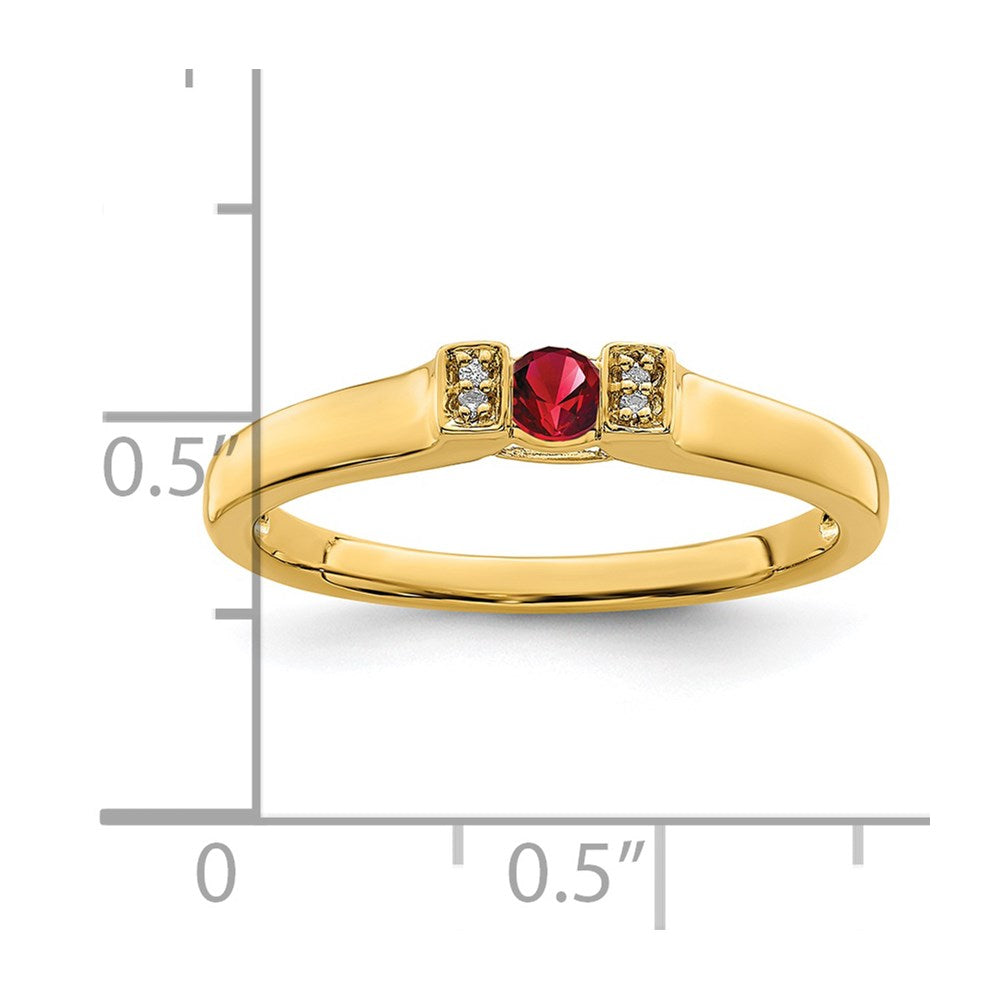14K Family Jewelry Genuine Stone & Diamond Set Ring - 14