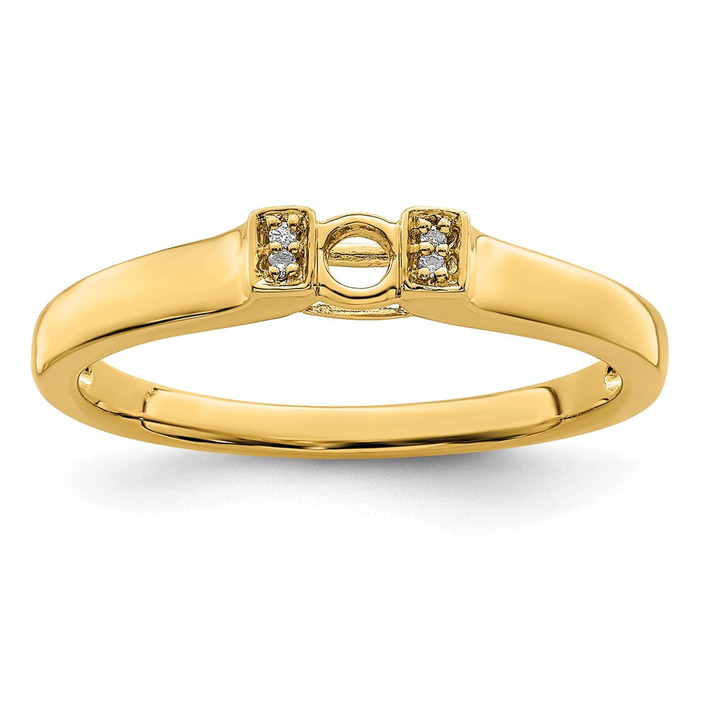 14K Family Jewelry Genuine Stone & Diamond Set Ring - 14