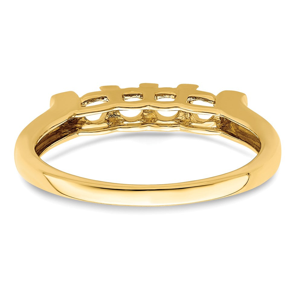 14K Family Jewelry Synthetic Stone & Diamond Set Ring - 17