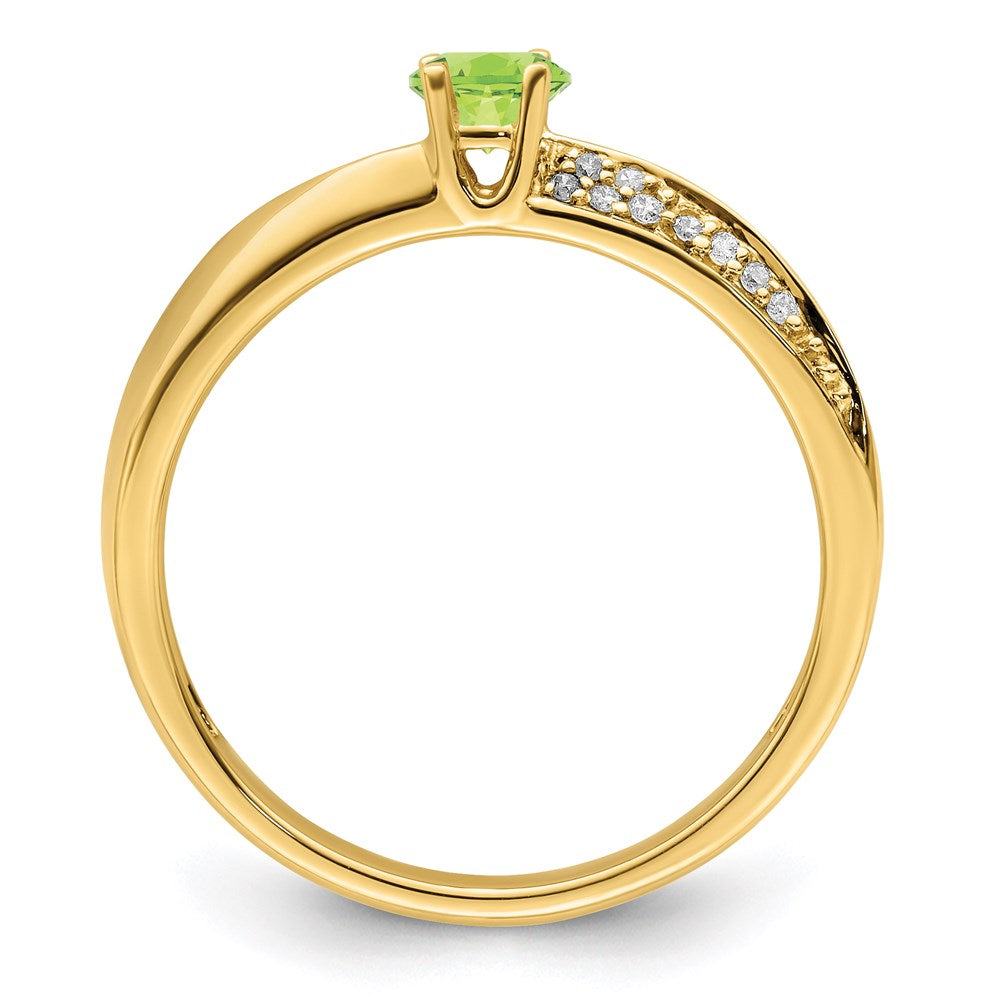 14K Family Jewelry Synthetic Stone & Diamond Set Ring - 18