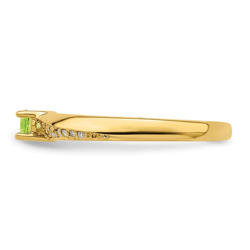 14K Family Jewelry Synthetic Stone & Diamond Set Ring - 18