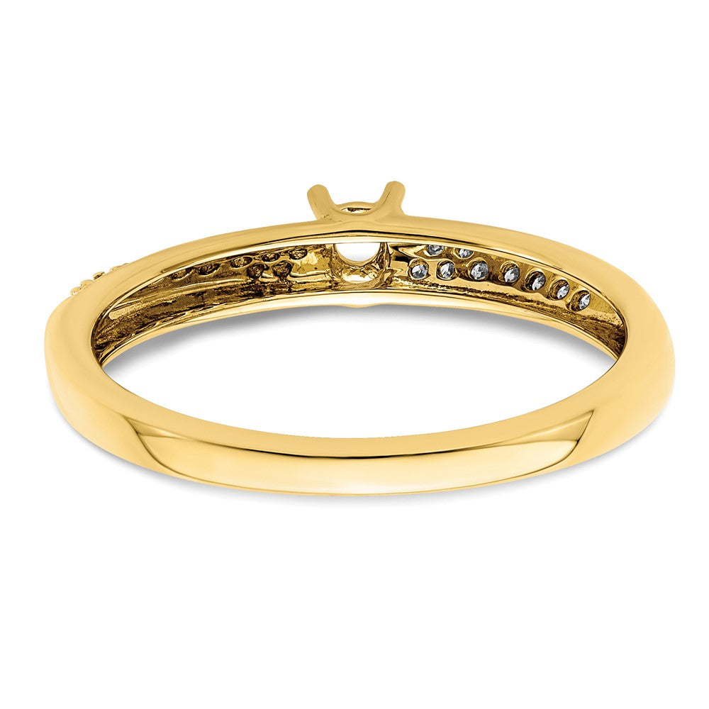 14K Family Jewelry Synthetic Stone & Diamond Set Ring - 18