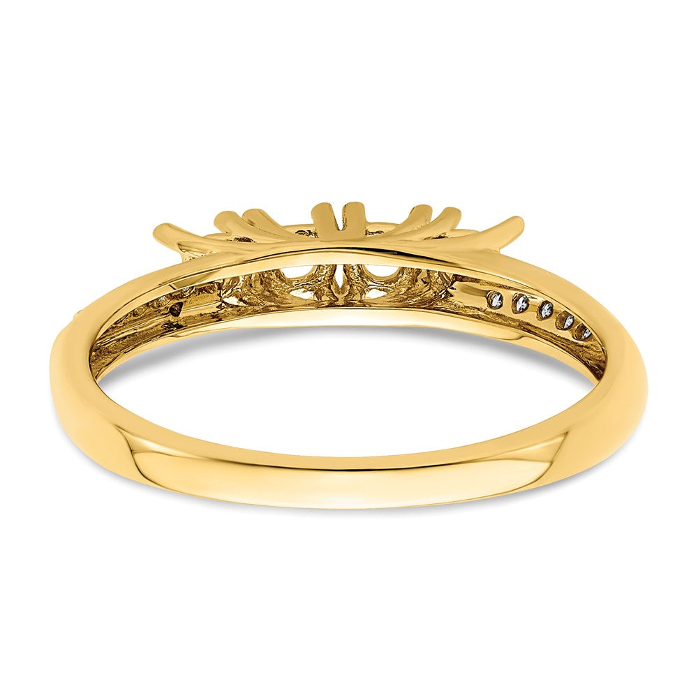 14K Family Jewelry Synthetic Stone & Diamond Set Ring - 10
