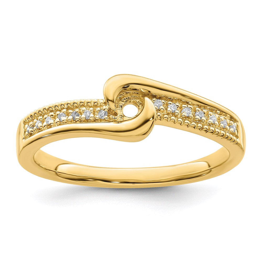 14K Family Jewelry Genuine Stone & Diamond Set Ring - 19