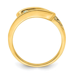 14K Family Jewelry Genuine Stone & Diamond Set Ring - 25