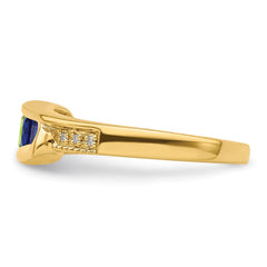 14K Family Jewelry Genuine Stone & Diamond Set Ring - 25