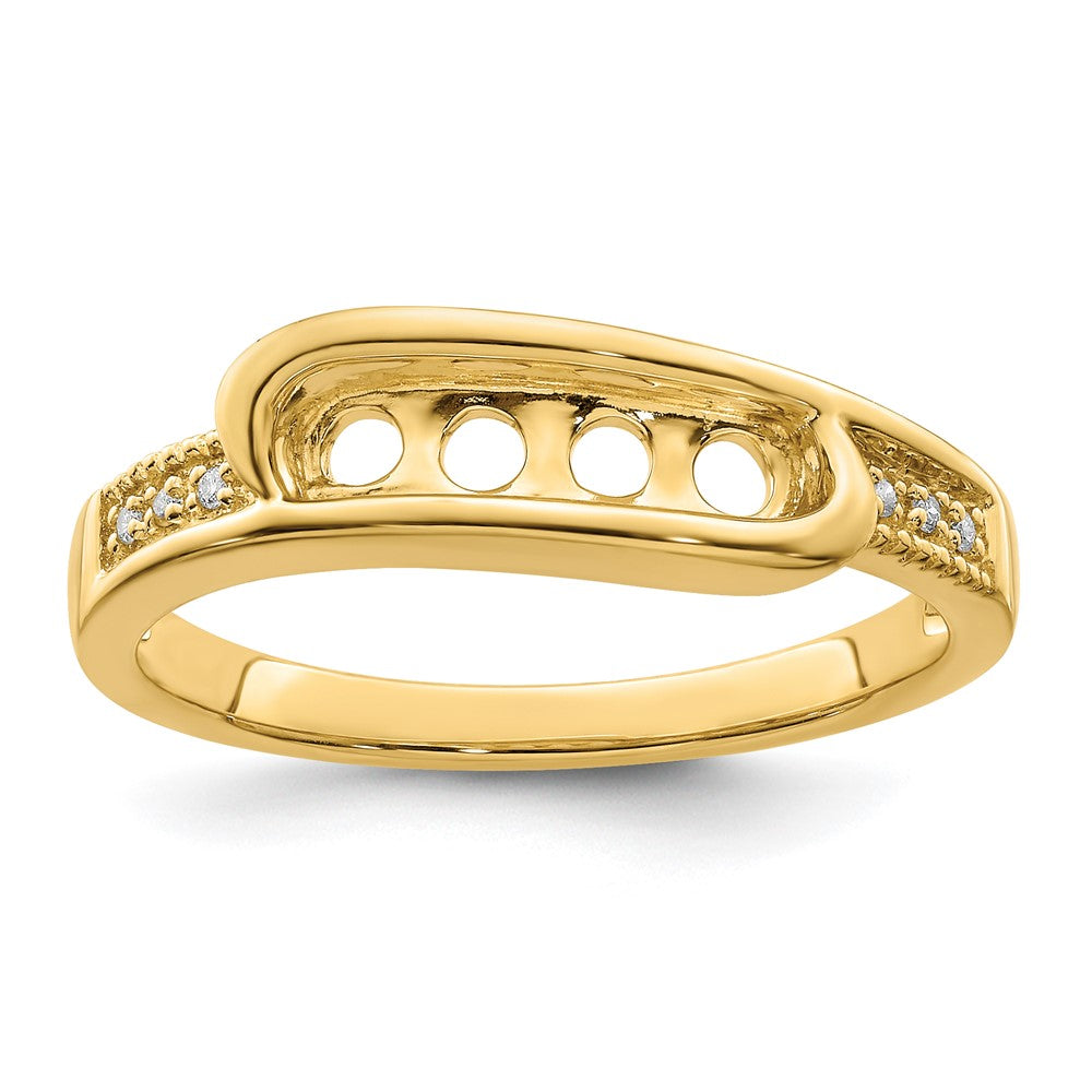 14K Family Jewelry Genuine Stone & Diamond Set Ring - 25