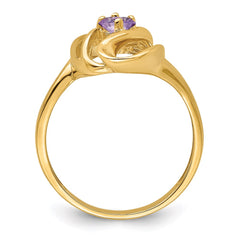 14k Polished 1-Stone Mothers Ring Mounting - 7