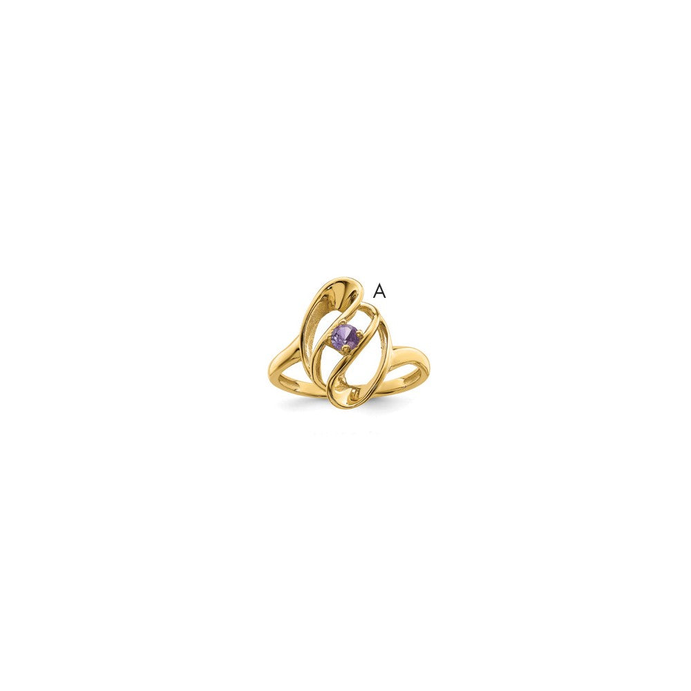 14k 3mm Synthetic Family Jewelry Ring 2025-H