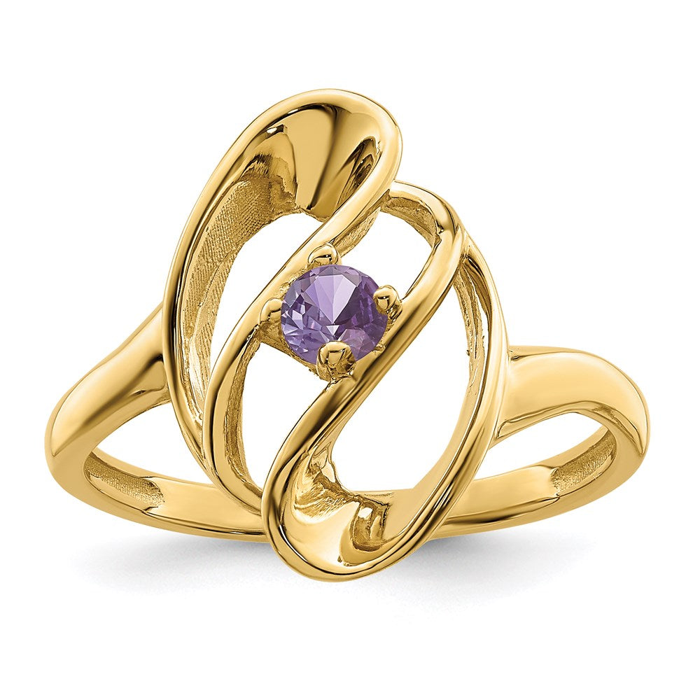 14k Polished 1-Stone Mothers Ring Mounting - 7