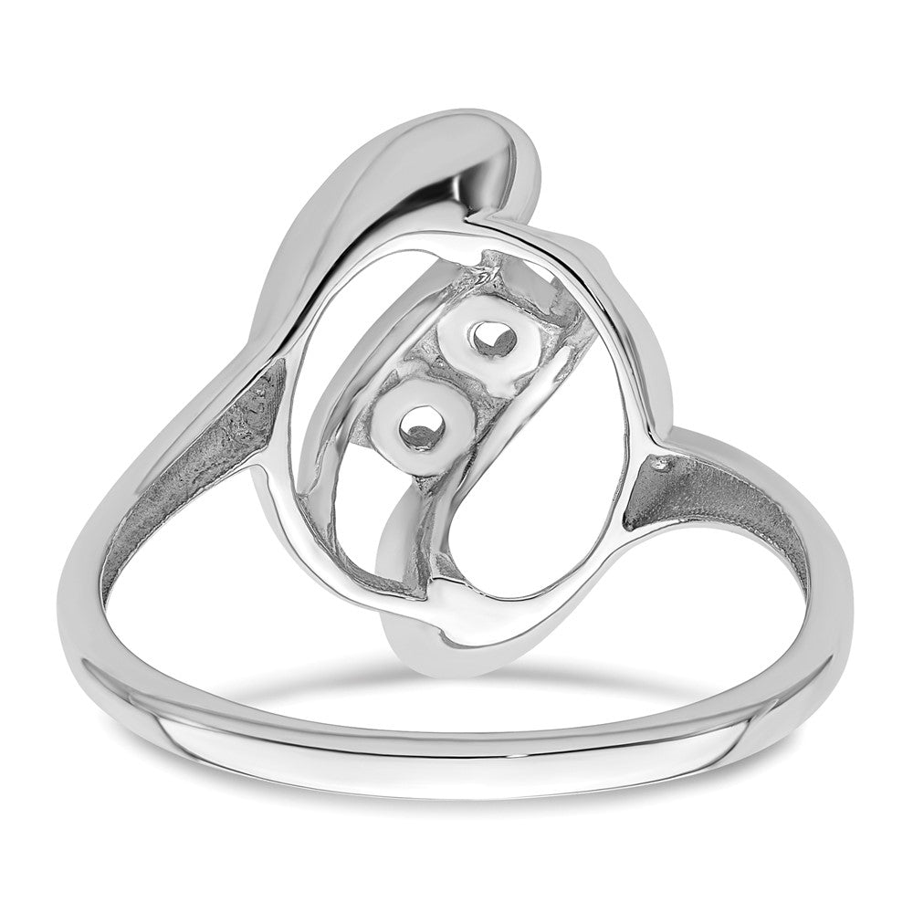 Sterling Silver Rhodium-plated Synthetic 2 Stone Mother's Ring - 61