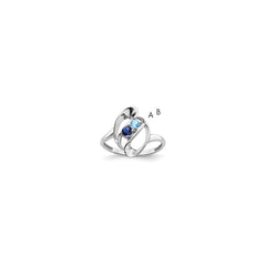 14k White Gold Synthetic Family Jewelry Ring - 43