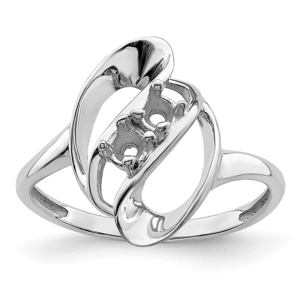 14k White Gold Synthetic Family Jewelry Ring - 43