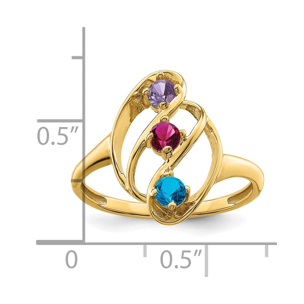 14k Synthetic Family Jewelry Ring - 70