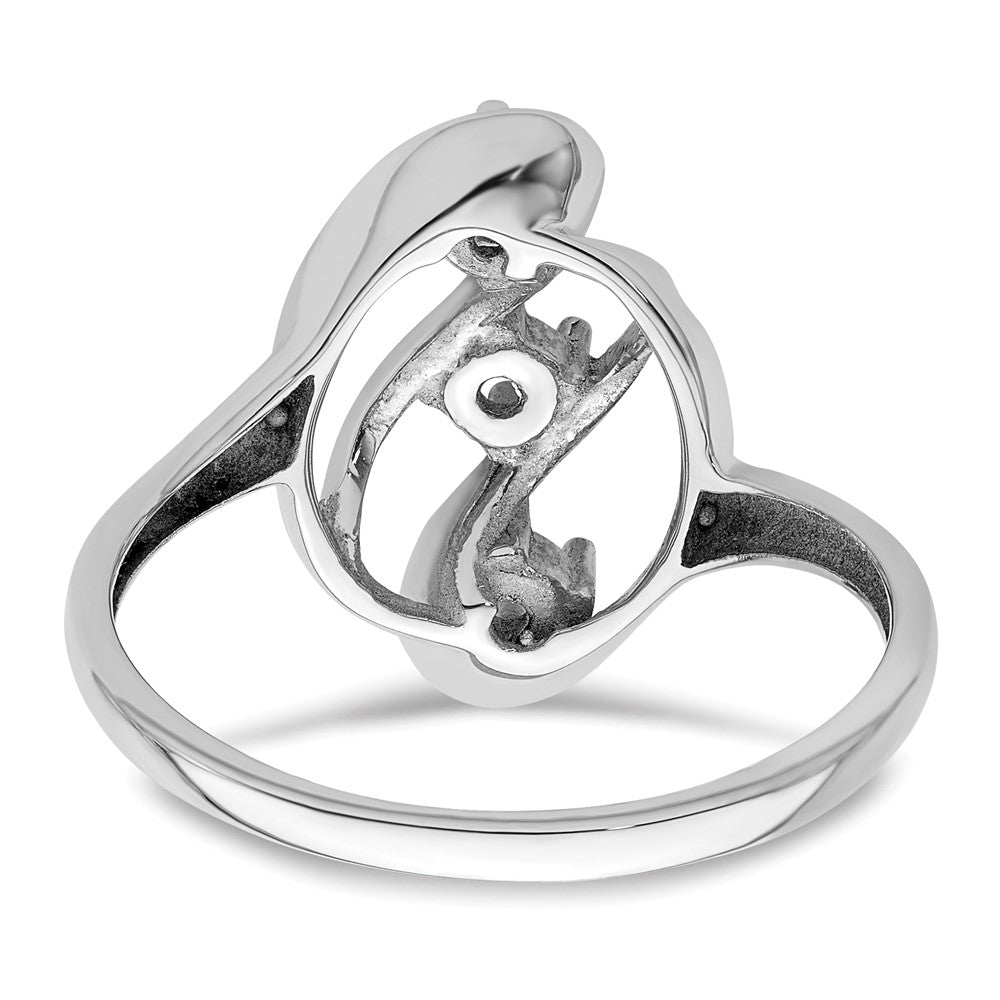 Sterling Silver Rhodium-plated Synthetic 3 Stone Mother's Ring - 67