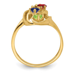 14k Genuine 4 Stone Mother's Ring - 10