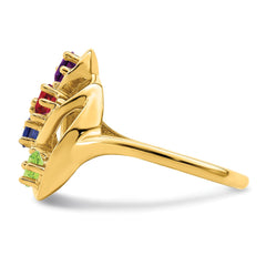 14k Genuine 4 Stone Mother's Ring - 10