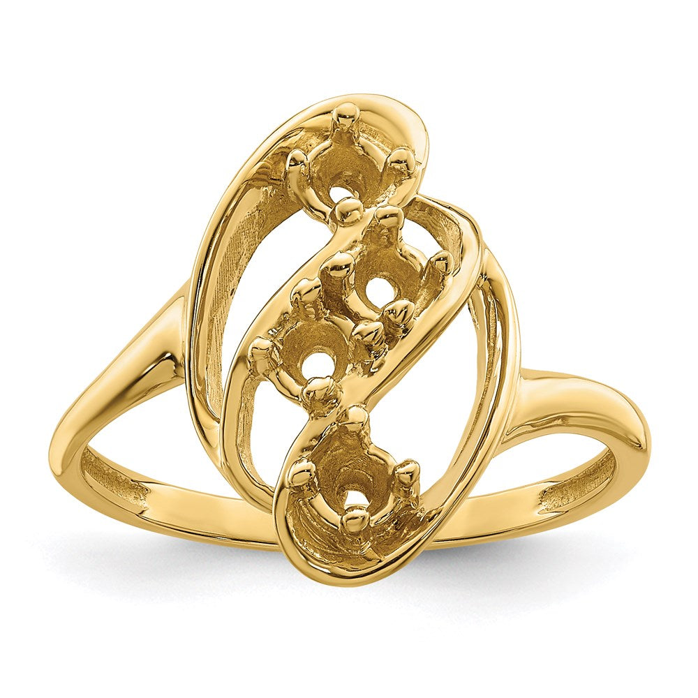 14k Genuine 4 Stone Mother's Ring - 10