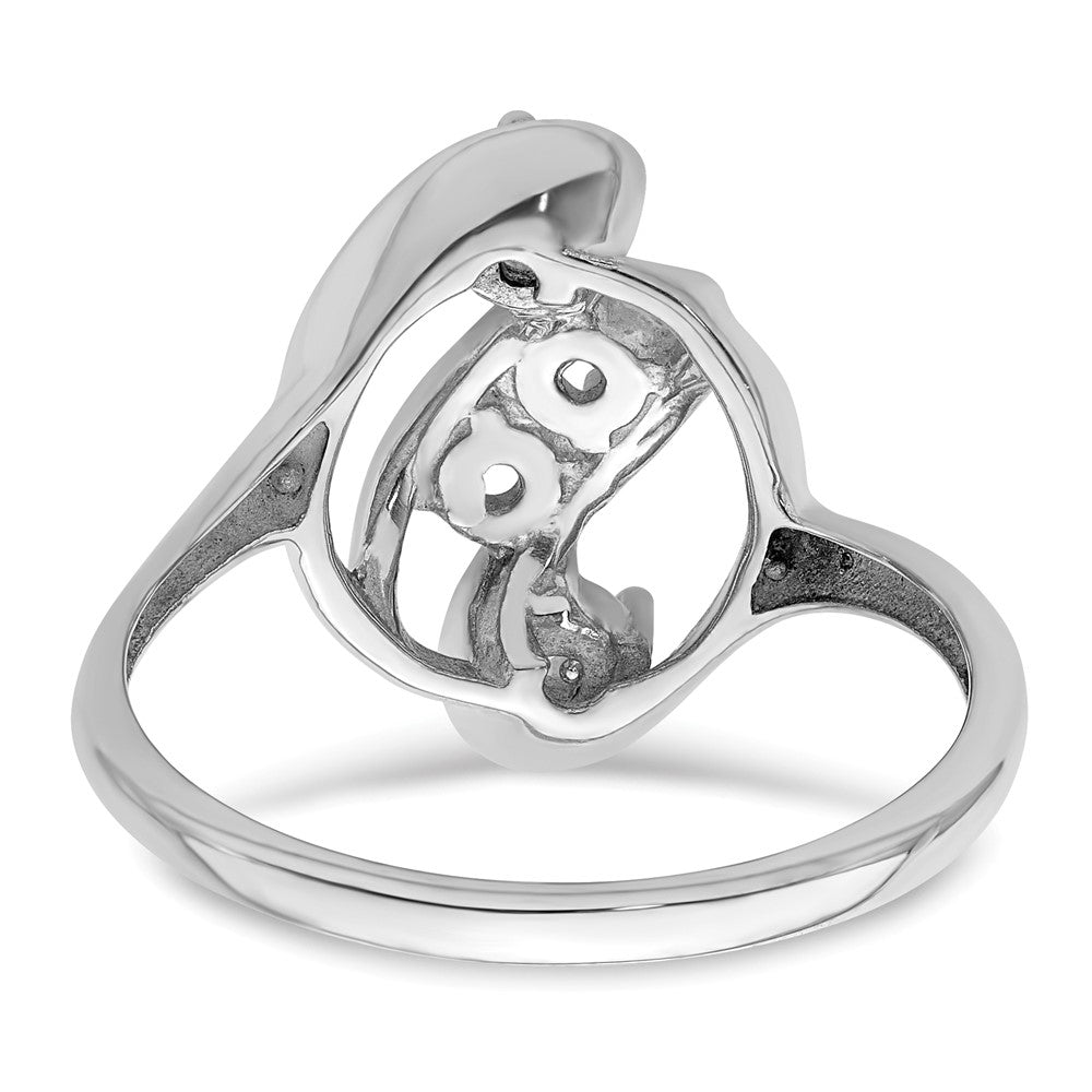 10k White Gold Polished 4-Stone Mothers Ring Mounting - 3