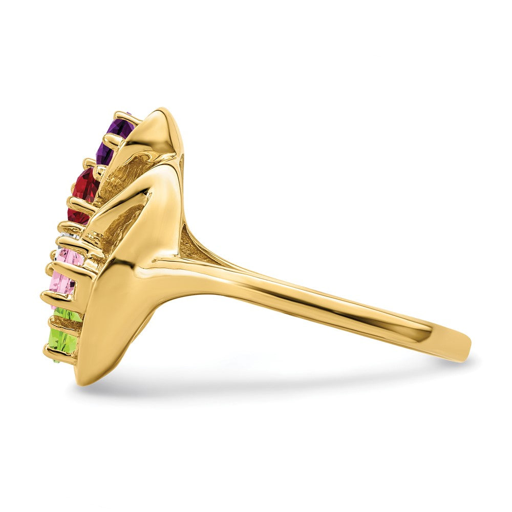 14k Synthetic Family Jewelry Ring - 78