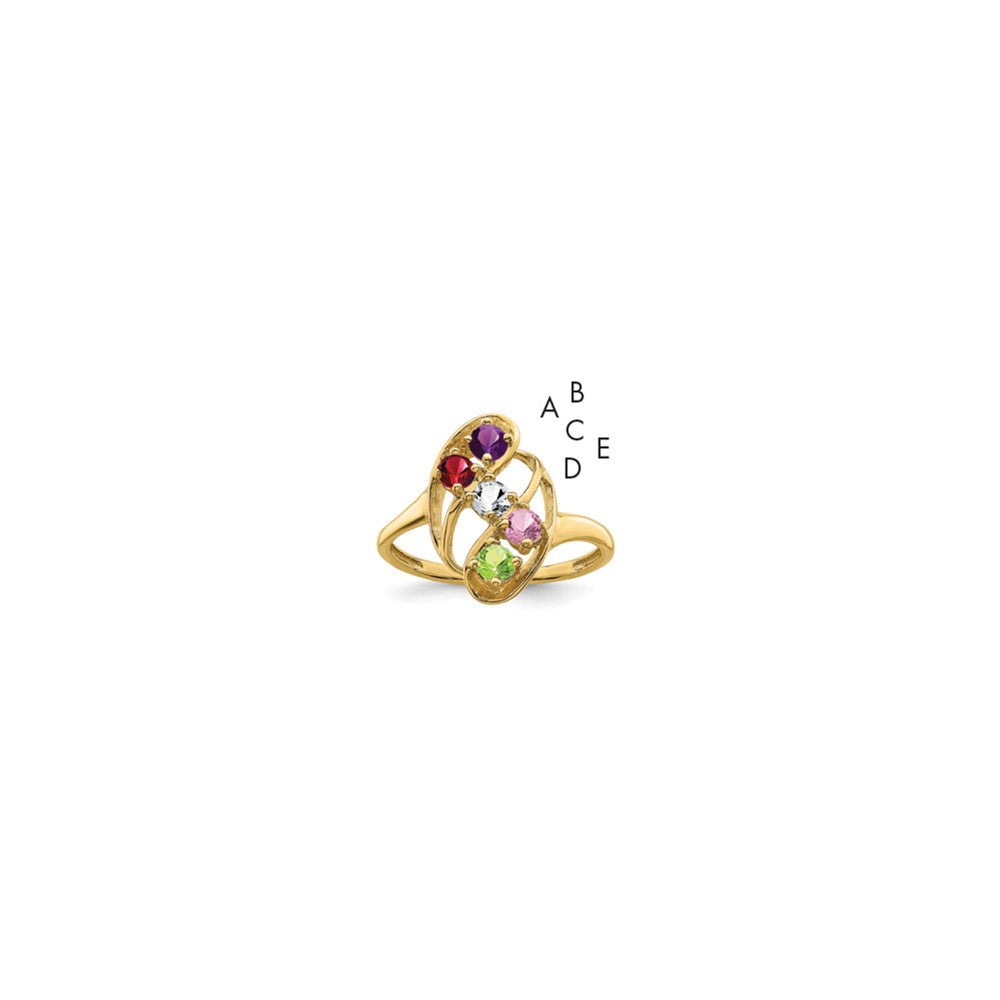 14k Synthetic Family Jewelry Ring - 78