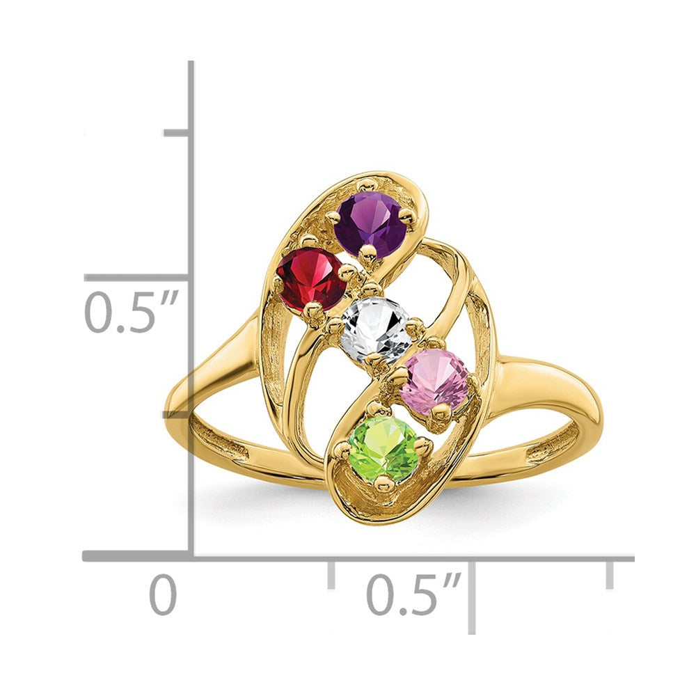 14k Synthetic Family Jewelry Ring - 78