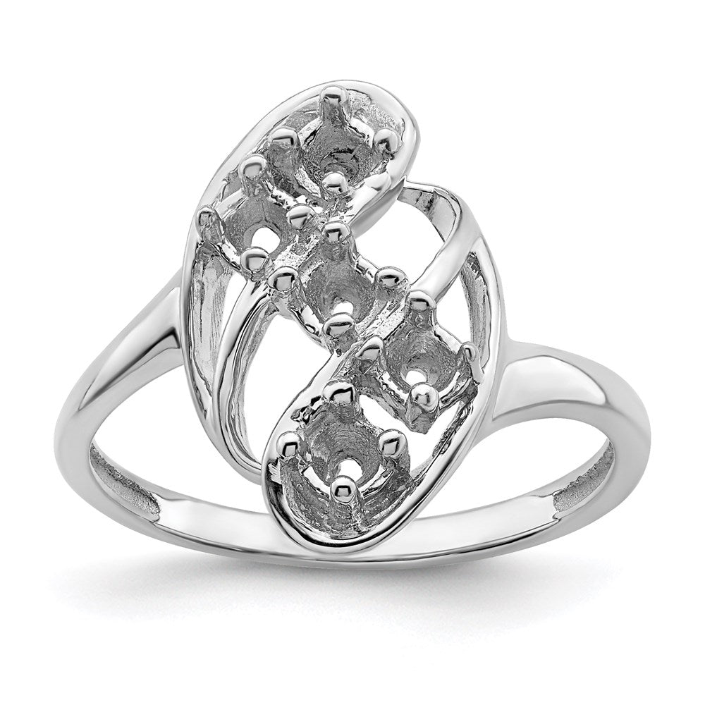 Sterling Silver Rhodium-plated Synthetic 5 Stone Mother's Ring - 23