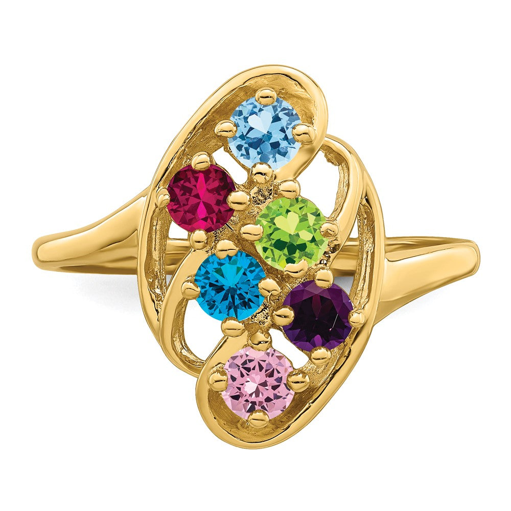 14k Synthetic Family Jewelry Ring - 79