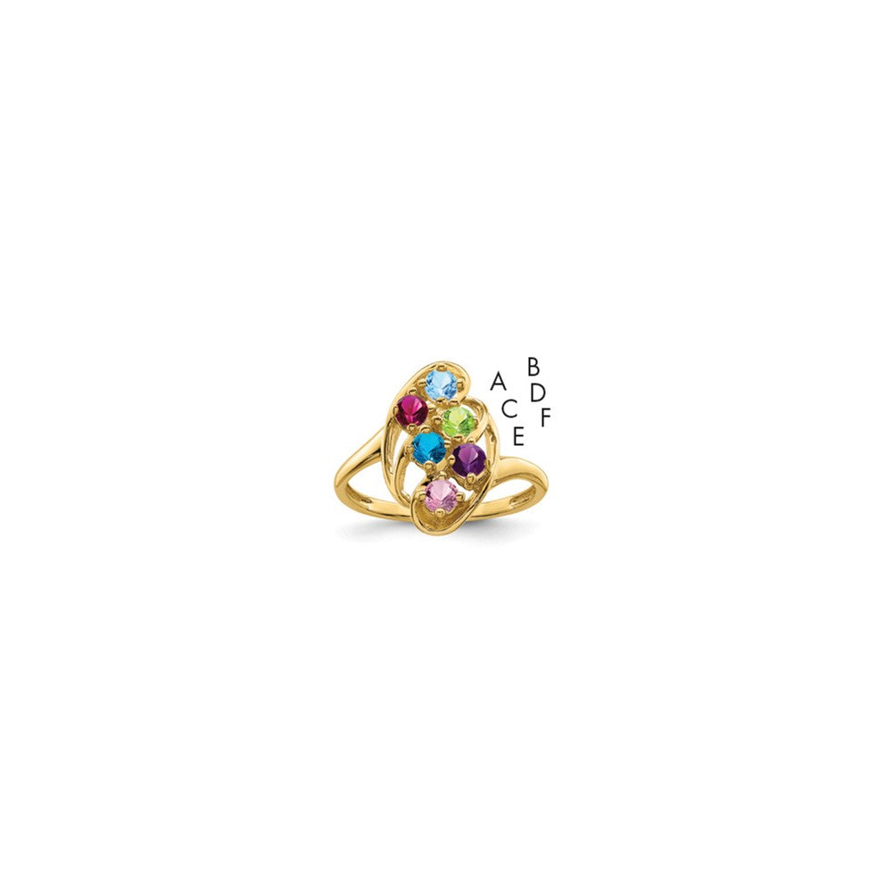 14k Synthetic Family Jewelry Ring - 79