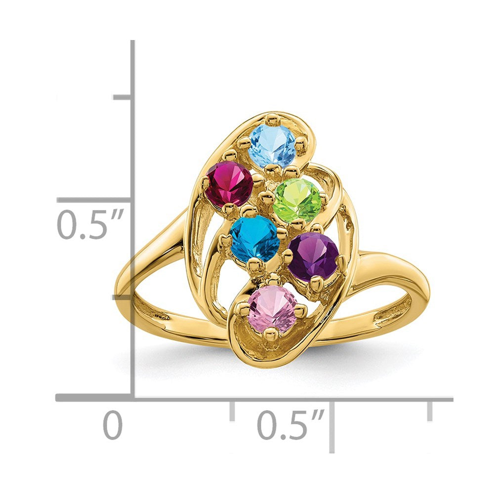 14k Synthetic Family Jewelry Ring - 79