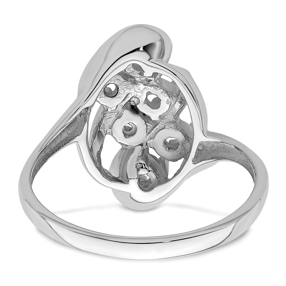 Sterling Silver Rhodium-plated Synthetic 6 Stone Mother's Ring - 38