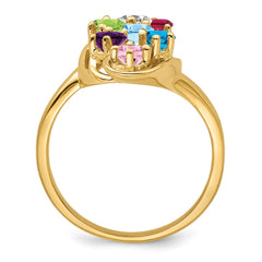 14k Polished 7-Stone Mothers Ring Mounting