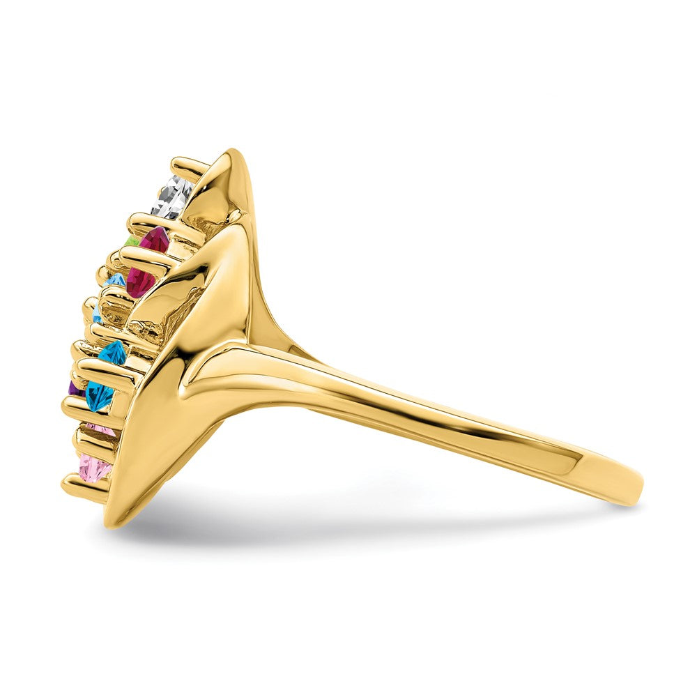 14k Polished 7-Stone Mothers Ring Mounting