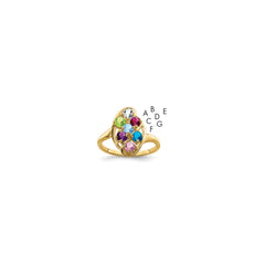 14k Polished 7-Stone Mothers Ring Mounting