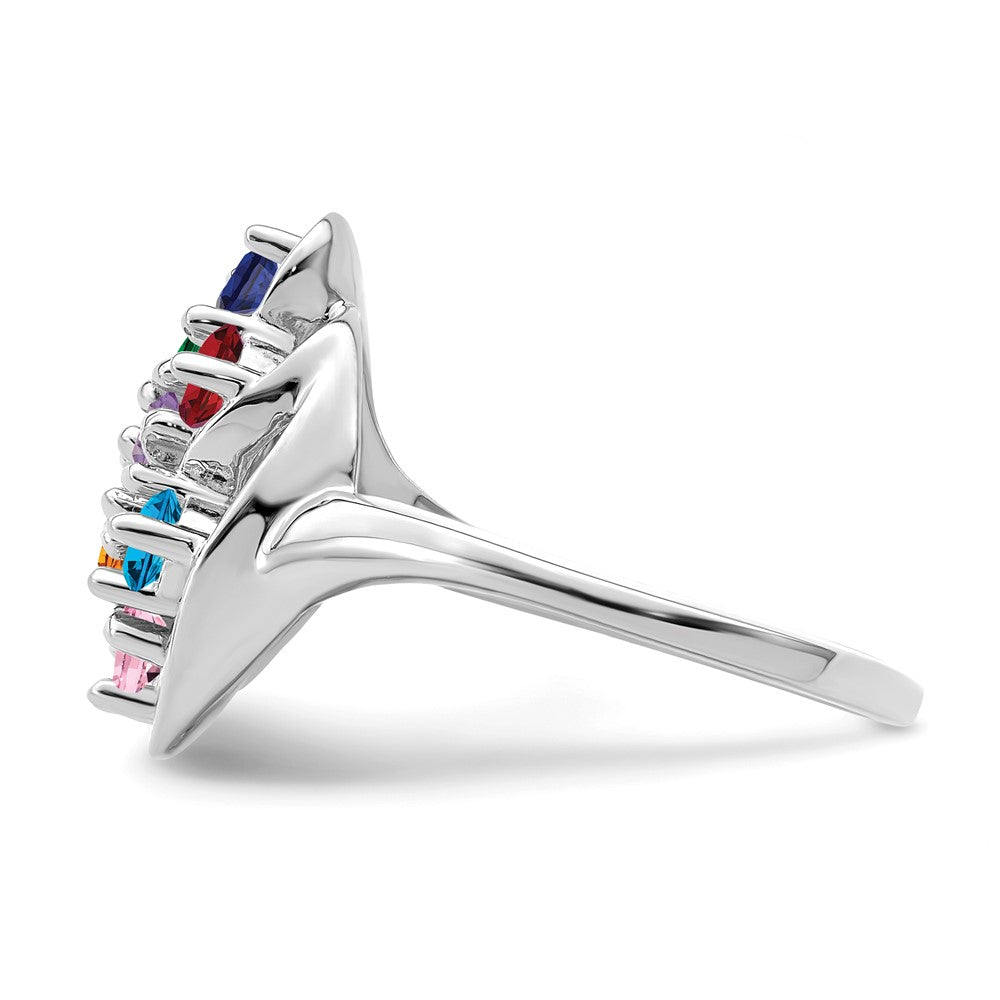 14k White Gold Synthetic Family jewelry ring - 2