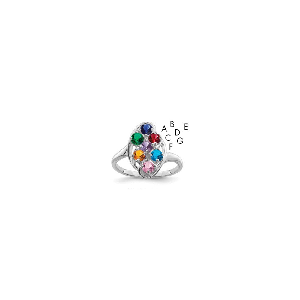 Sterling Silver Rhodium-plated Family Jewelry Ring - 83