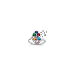 14k White Gold Synthetic Family jewelry ring - 2