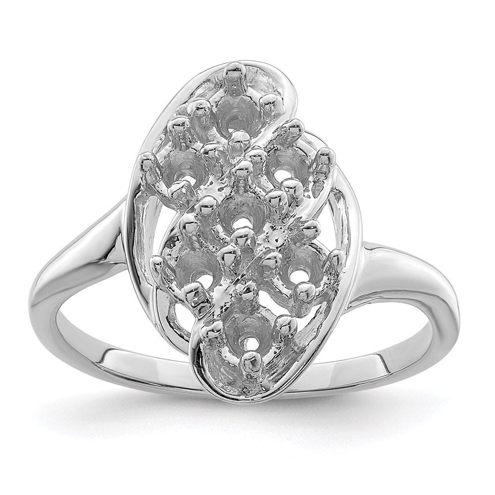 14k White Gold Synthetic Family jewelry ring - 2
