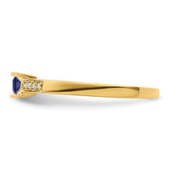 14K Family Jewelry Genuine Stone & Diamond Set Ring - 29