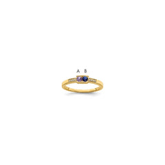 14K Family Jewelry Genuine Stone & Diamond Set Ring - 29