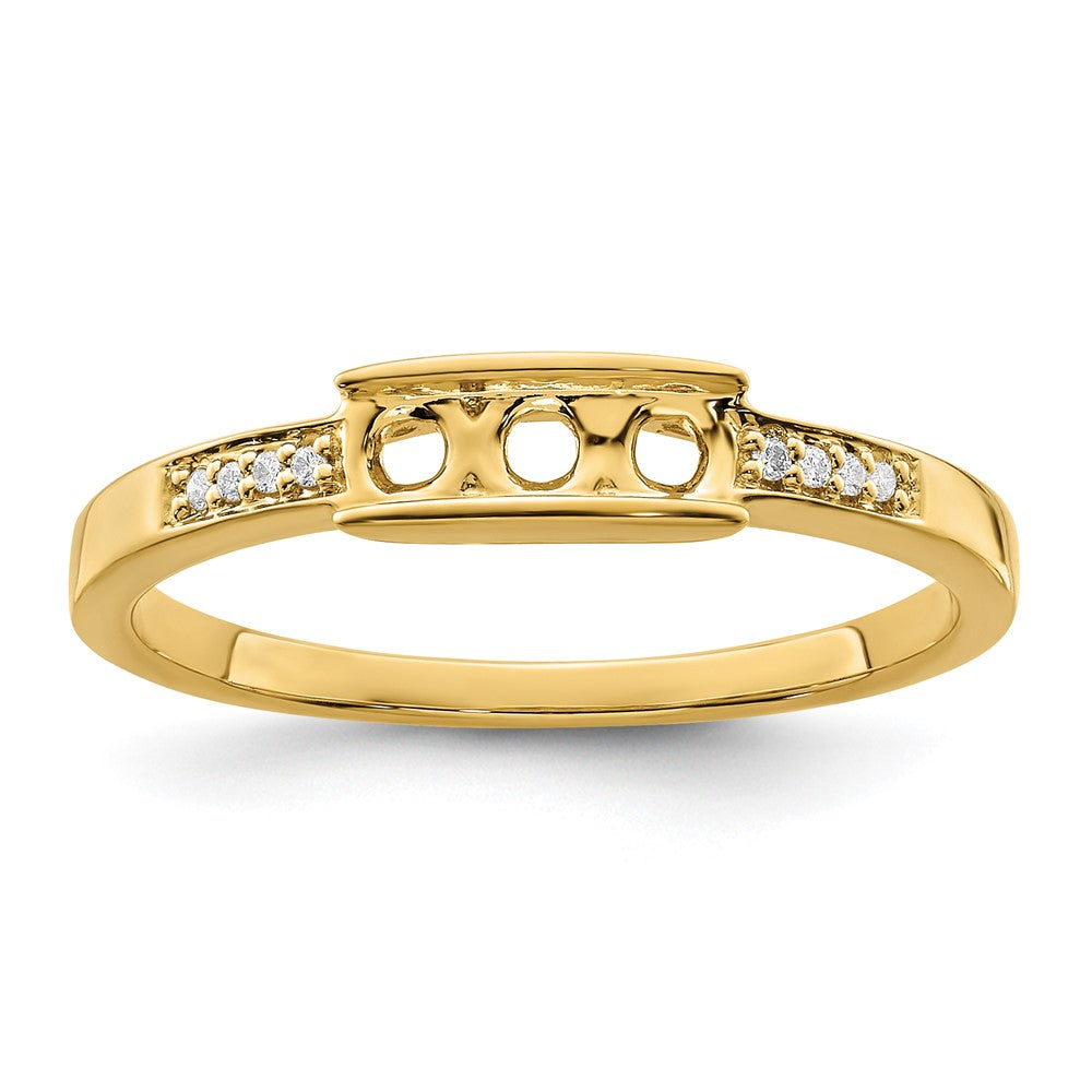 14K Family Jewelry Synthetic Stone & Diamond Set Ring - 27