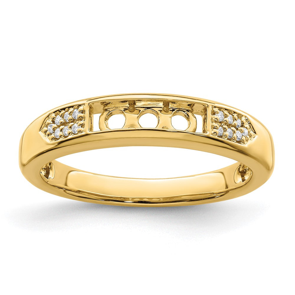 14K Family Jewelry Synthetic Stone & Diamond Set Ring - 25