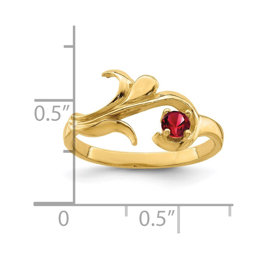 14k 3mm Synthetic Family Jewelry Ring - 5