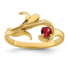14k Polished 1-Stone Mothers Ring Mounting - 13