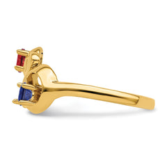 14k Polished 2-Stone Mothers Ring Mounting - 14