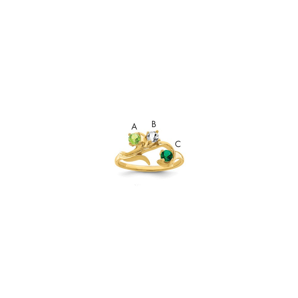 10k Synthetic Family Jewelry Ring - 10