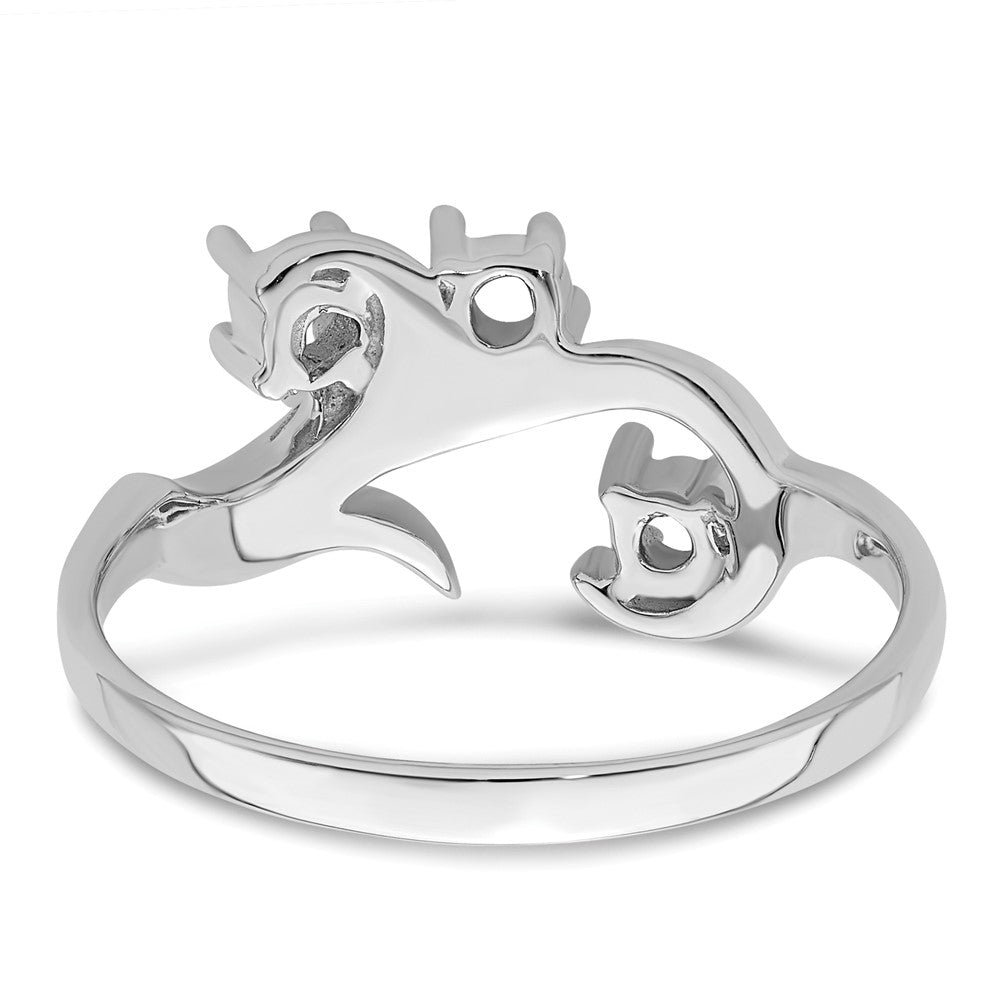 Sterling Silver Rhodium-plated Synthetic 3 Stone Mother's Ring - 107