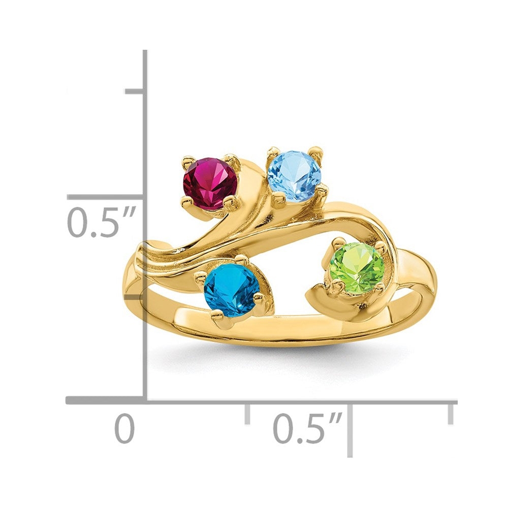 14k Synthetic Family Jewelry Ring - 111