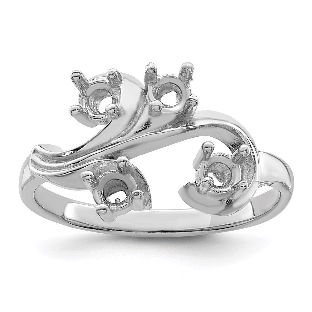 Sterling Silver Rhodium-plated Synthetic 4 Stone Mother's Ring - 88